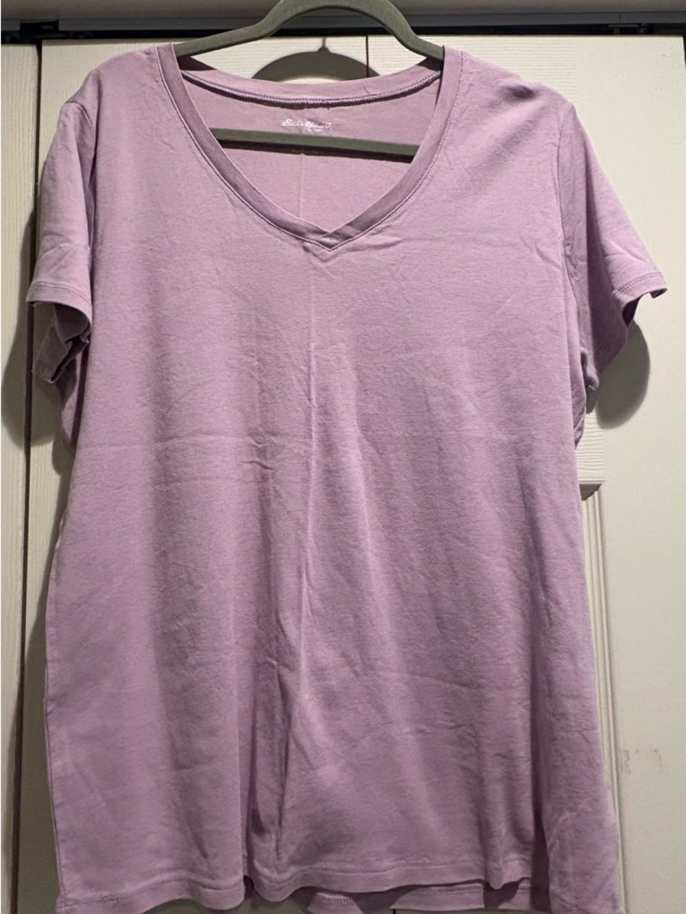 Eddie Bauer Soft Lavender V-Neck Short Sleeve Tee